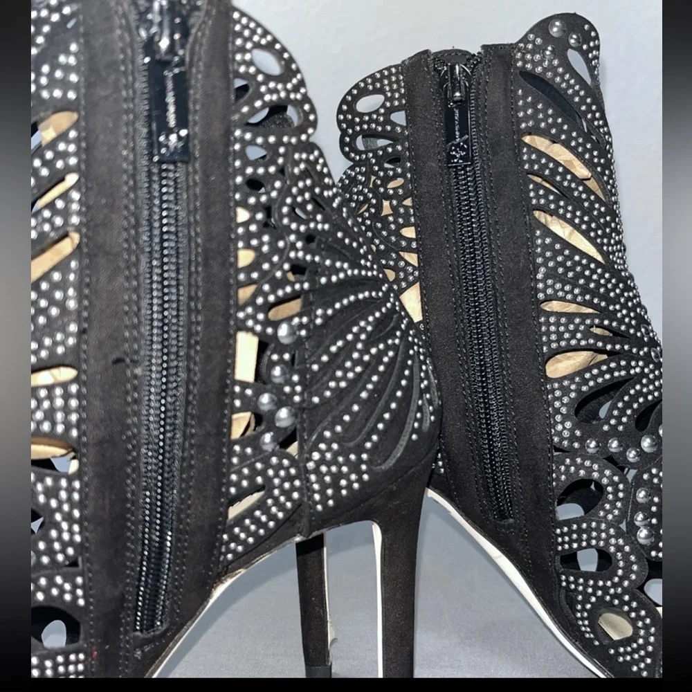 Jessica Simpson Black Jayley Studded Cut Out Stiletto Ankle Bootie Heels ‎ 8.5 M